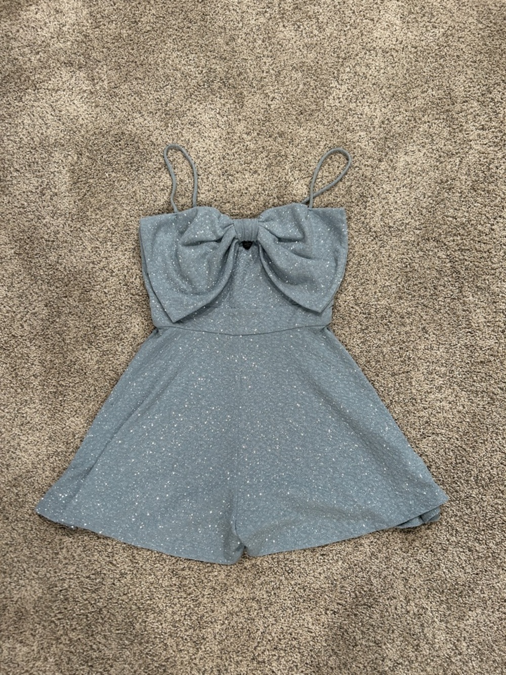 Windsor Sparkle Blue Bow Front Romper